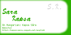 sara kapsa business card